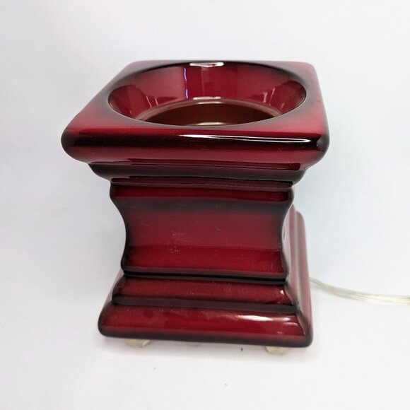 Gold Canyon Candle Flameless Wax Warmer Square Footed, Ceramic - Red - Picture 2 of 3